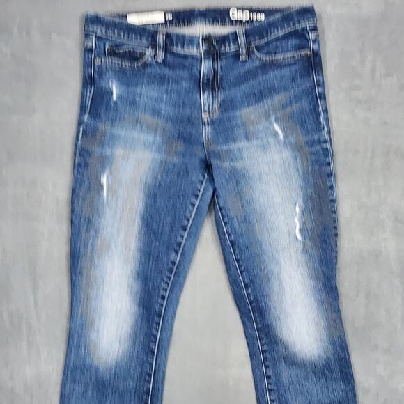 Gap 1969 Jeans Authentic True Skinny Cuffed Ankle Mid Rise Size 29 Regular - Picture 4 of 10